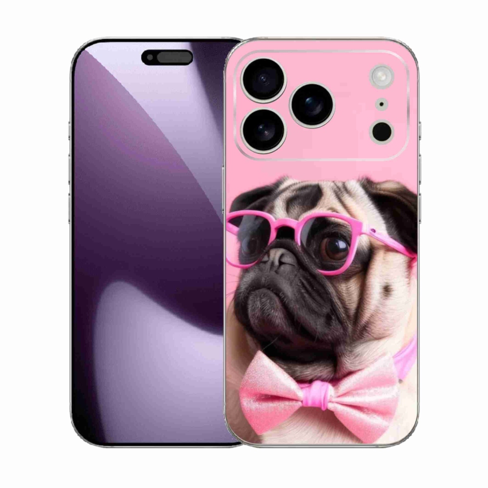 Gélový kryt mmCase na iPhone 17 Pro - štýlový mops