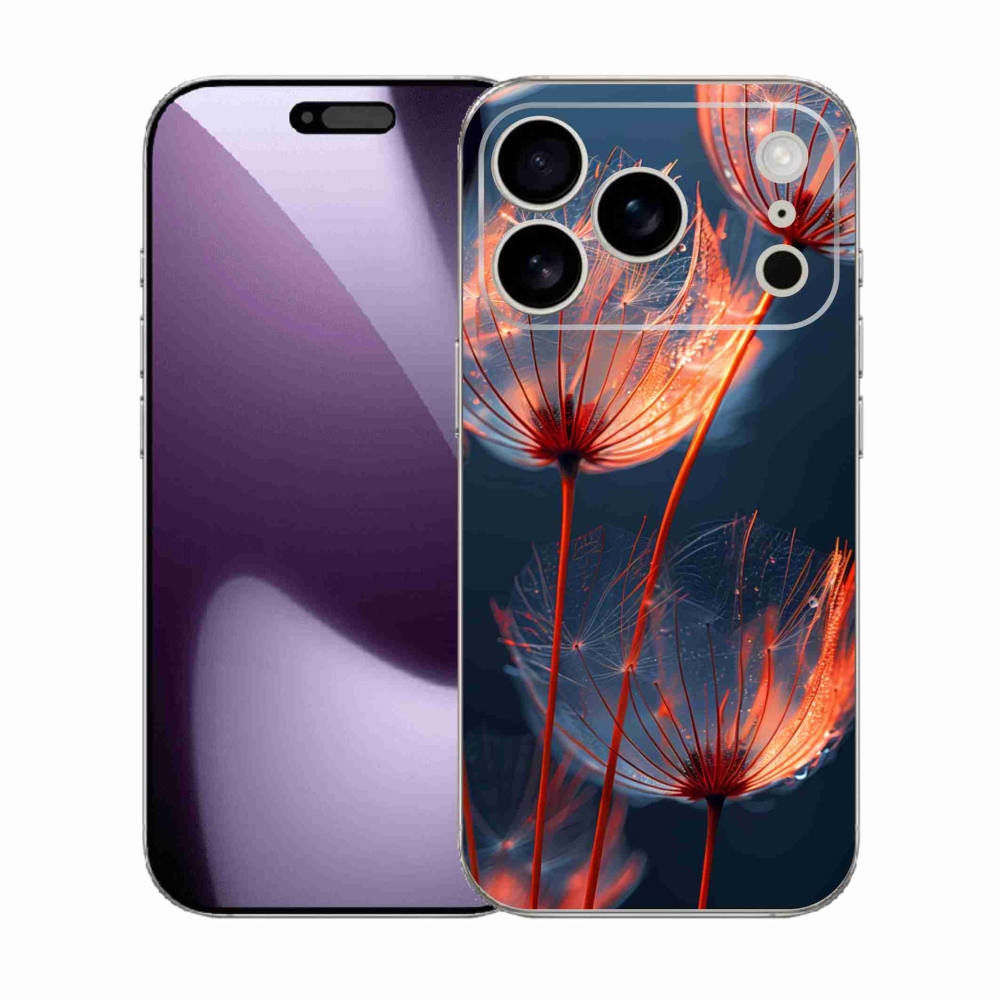 Gélový kryt mmCase na iPhone 17 Pro - svetielkujúce páperie