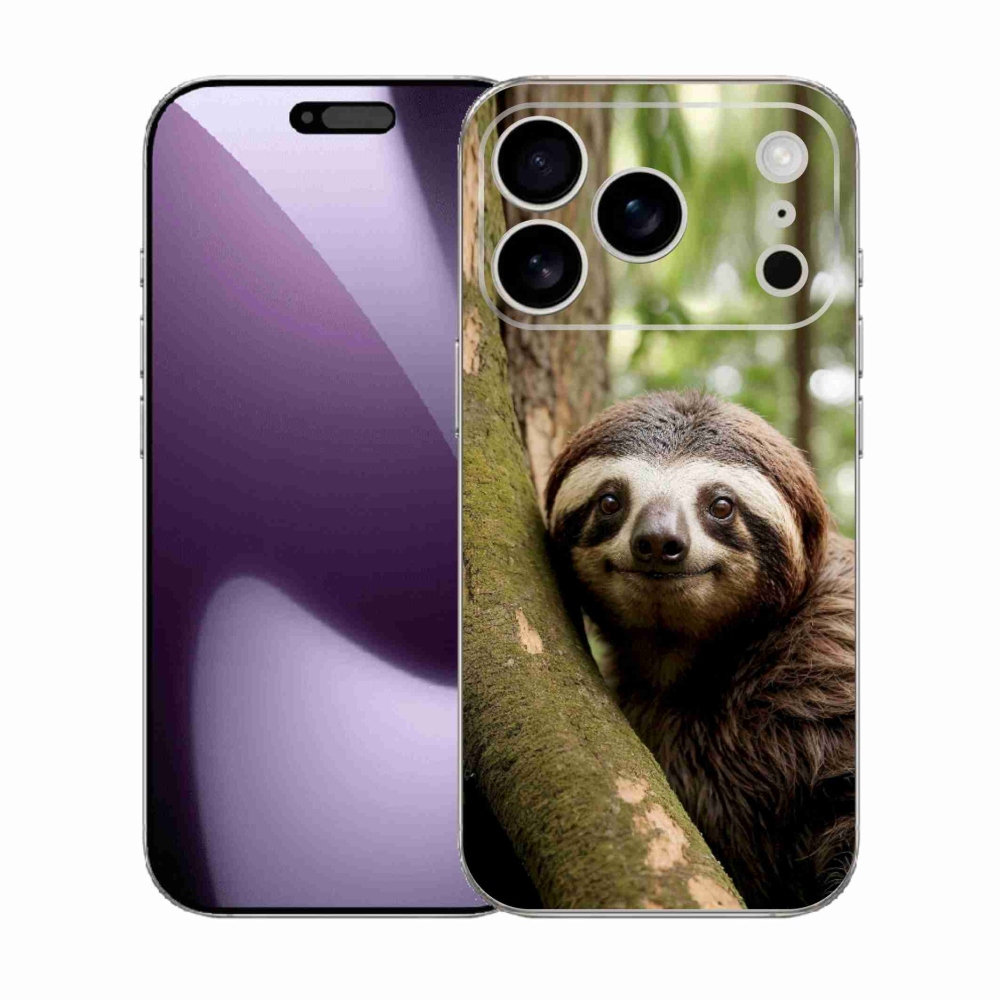 Gélový kryt mmCase na iPhone 17 Pro - usmievavý leňochod