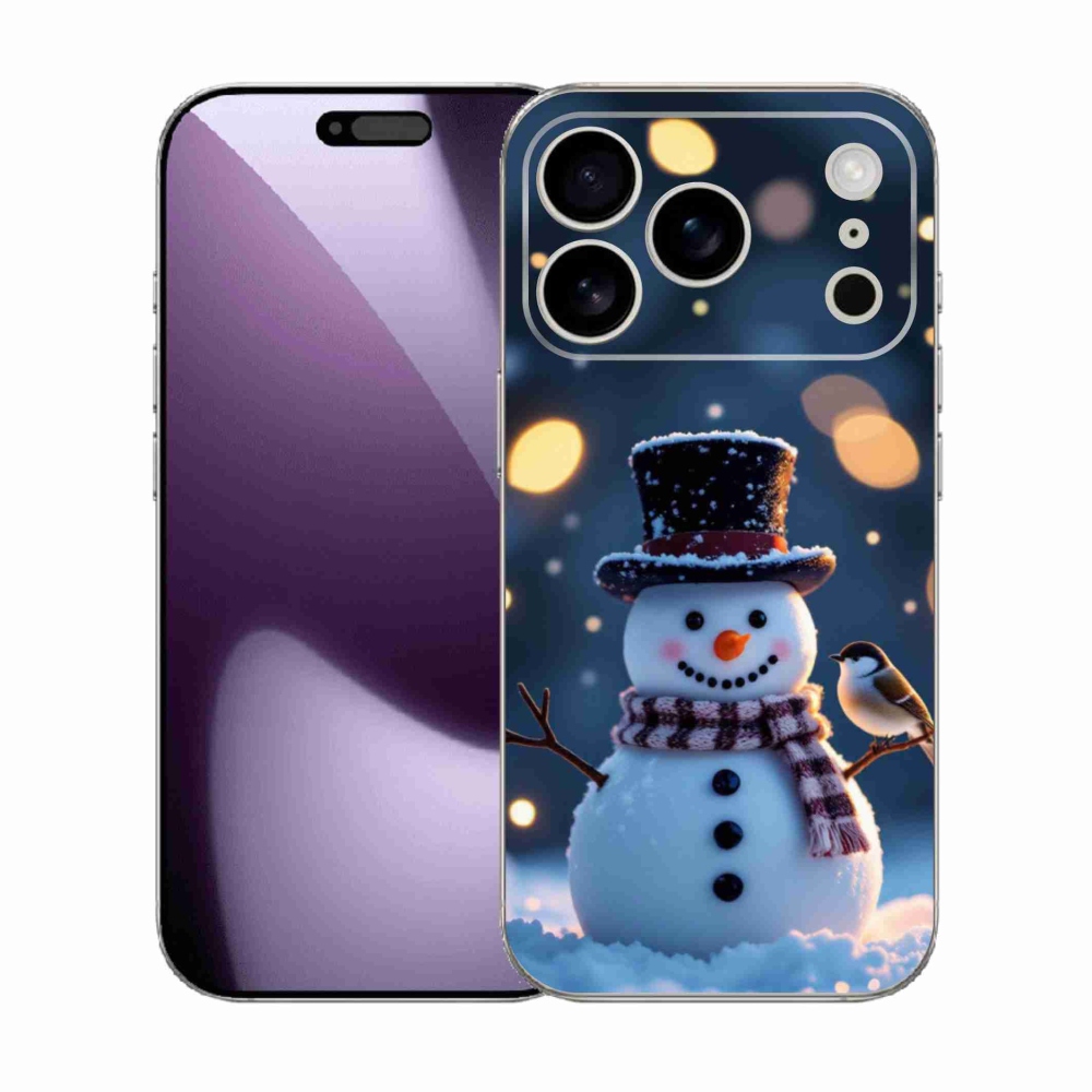 Gélový kryt mmCase na iPhone 17 Pro - vianočný snehuliak