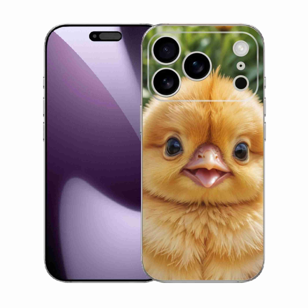 Gélový kryt mmCase na iPhone 17 Pro - veselé kuriatko