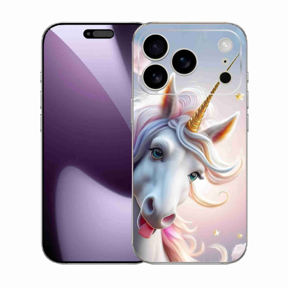 Gélový kryt mmCase na iPhone 17 Pro - veselý jednorožec