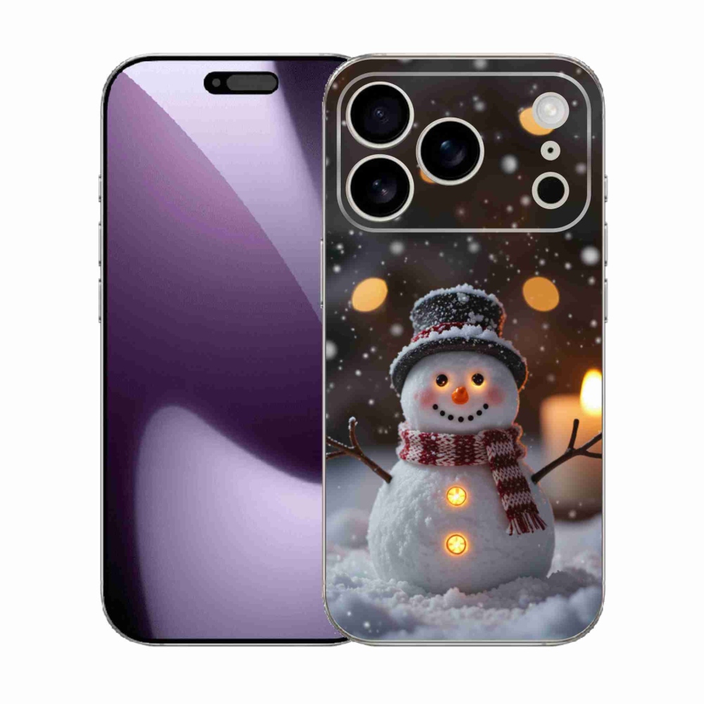 Gélový kryt mmCase na iPhone 17 Pro - veselý snehuliak
