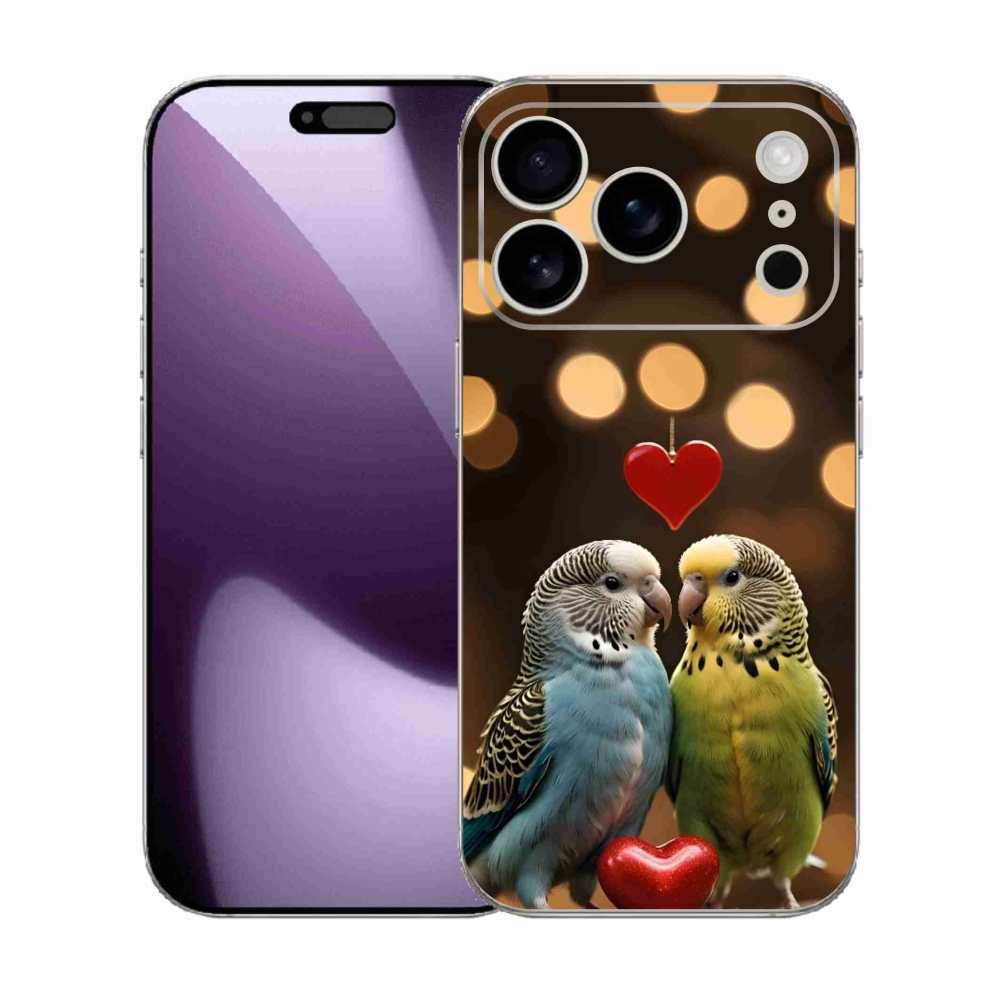 Gélový kryt mmCase na iPhone 17 Pro - zamilovaní papagáje