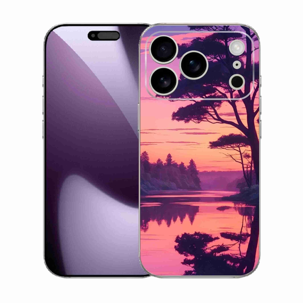 Gélový kryt mmCase na iPhone 17 Pro - západ slnka nad jazerom