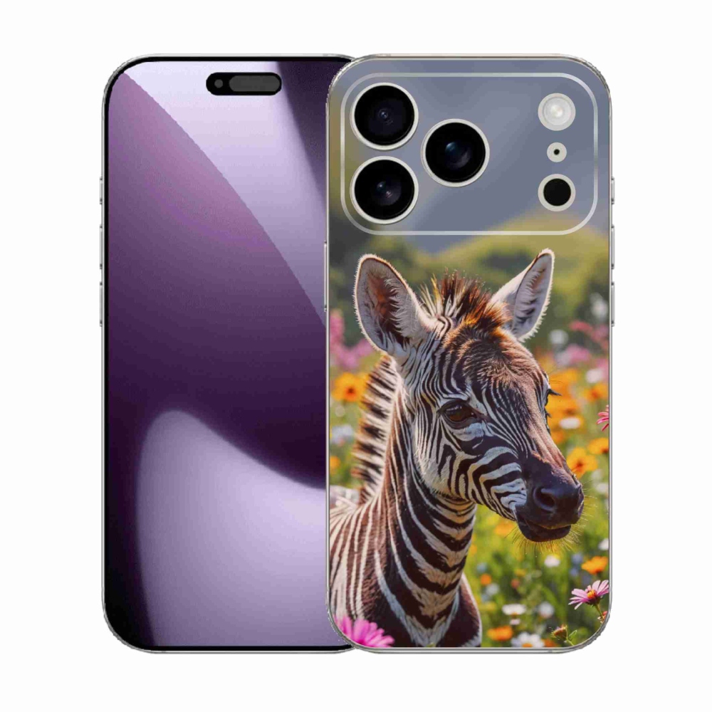 Gélový kryt mmCase na iPhone 17 Pro - zebra na lúke