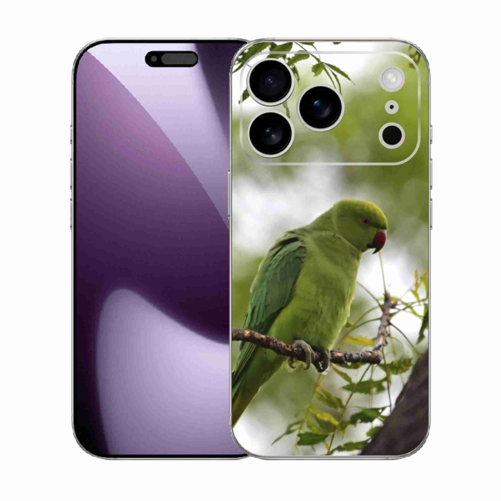 Gélový kryt mmCase na iPhone 17 Pro - zelený papagáj