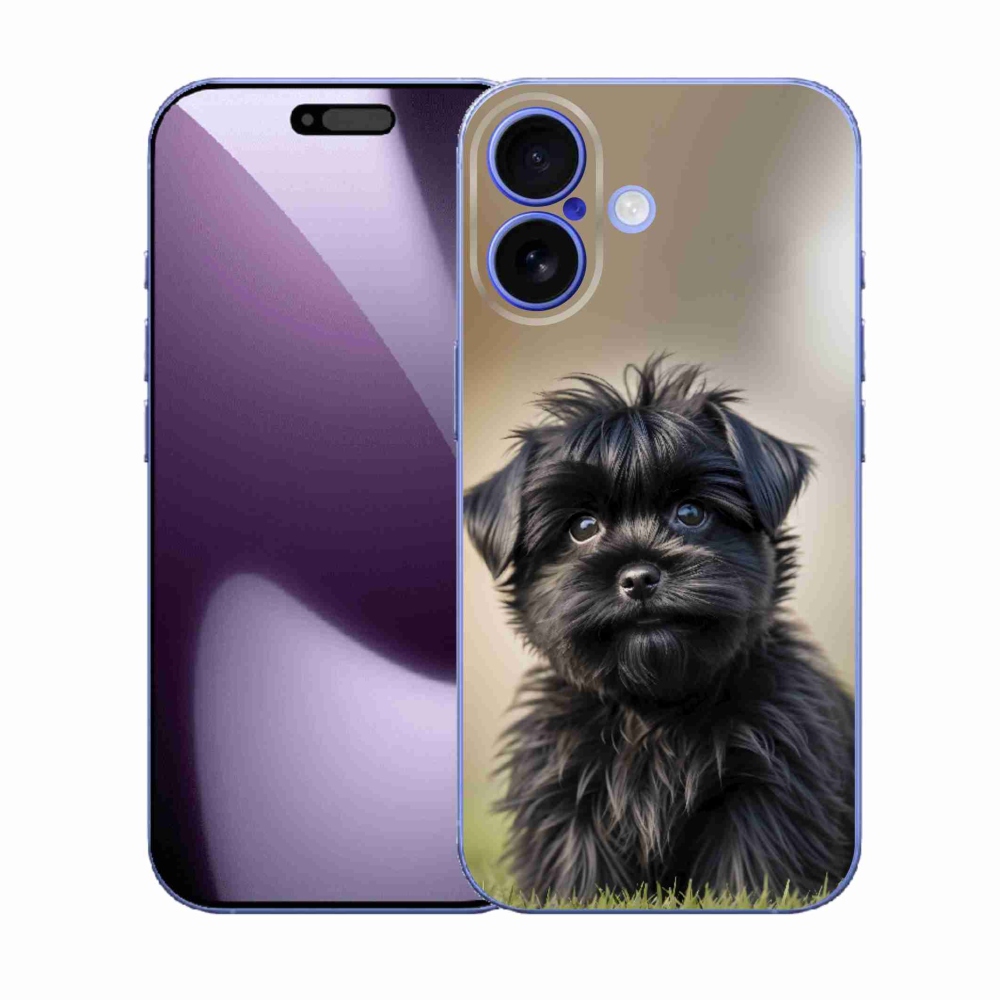 Gélový kryt mmCase na iPhone 17 - roztomilý čierny psík