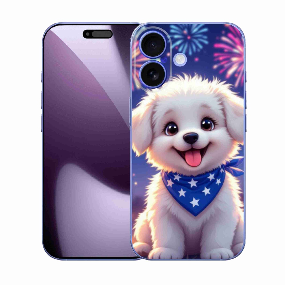 Gélový kryt mmCase na iPhone 17 - slávnostné šteňa