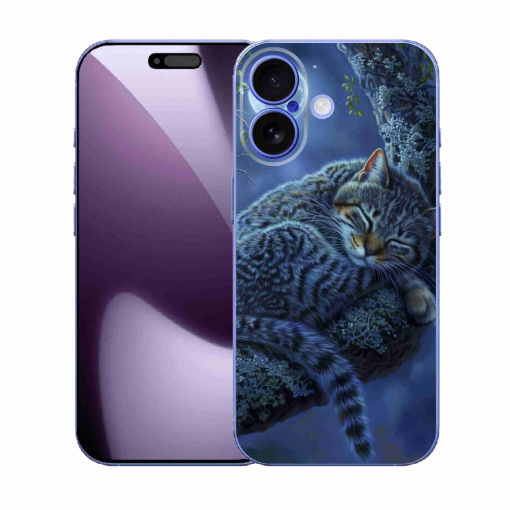 Gélový kryt mmCase na iPhone 17 - spiaca mačka