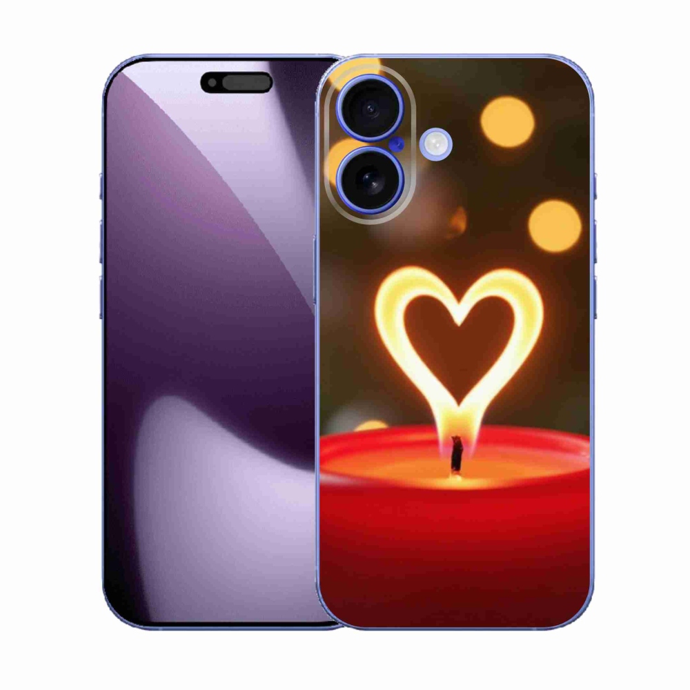 Gélový kryt mmCase na iPhone 17 - srdce z plameňa