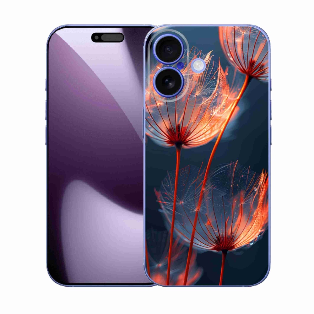 Gélový kryt mmCase na iPhone 17 - svetielkujúce páperie