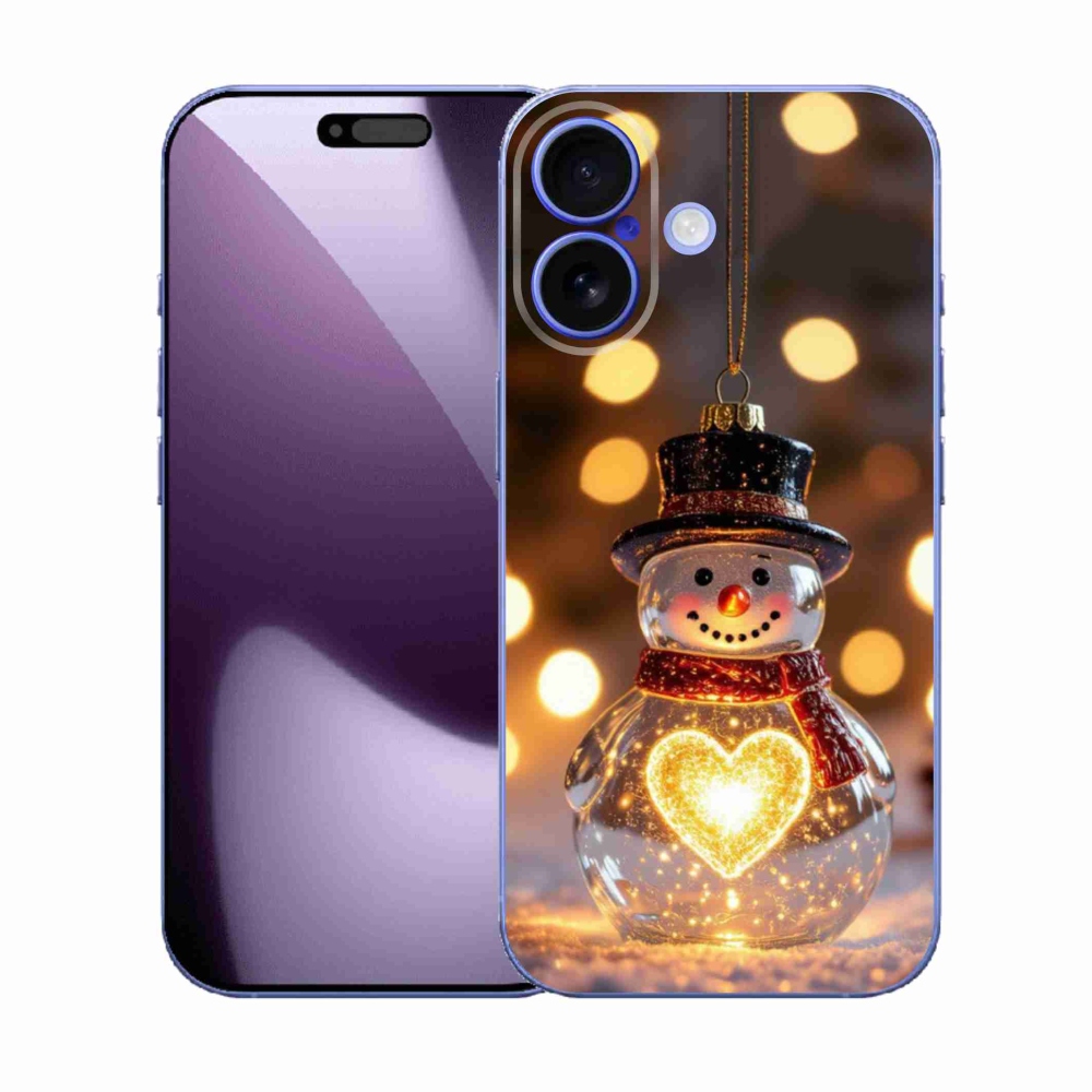 Gélový kryt mmCase na iPhone 17 - svietiaci vianočný snehuliak