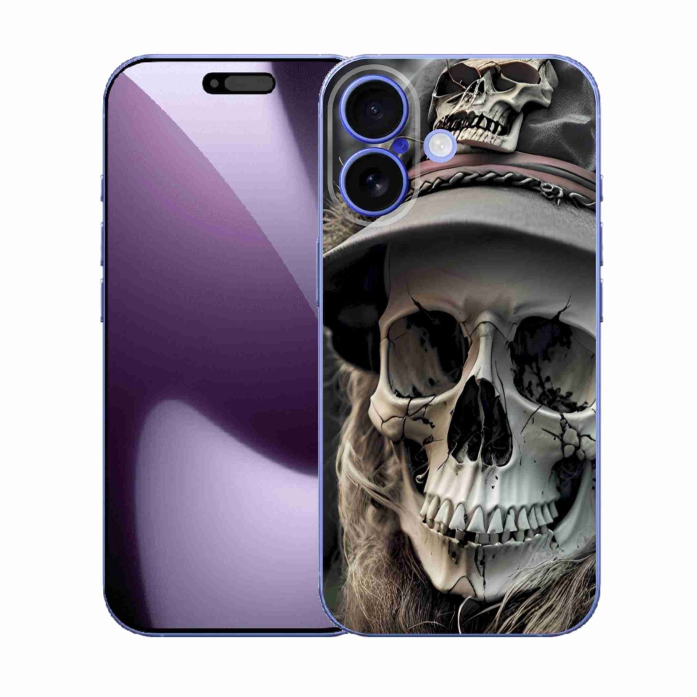 Gélový kryt mmCase na iPhone 17 - temná lebka