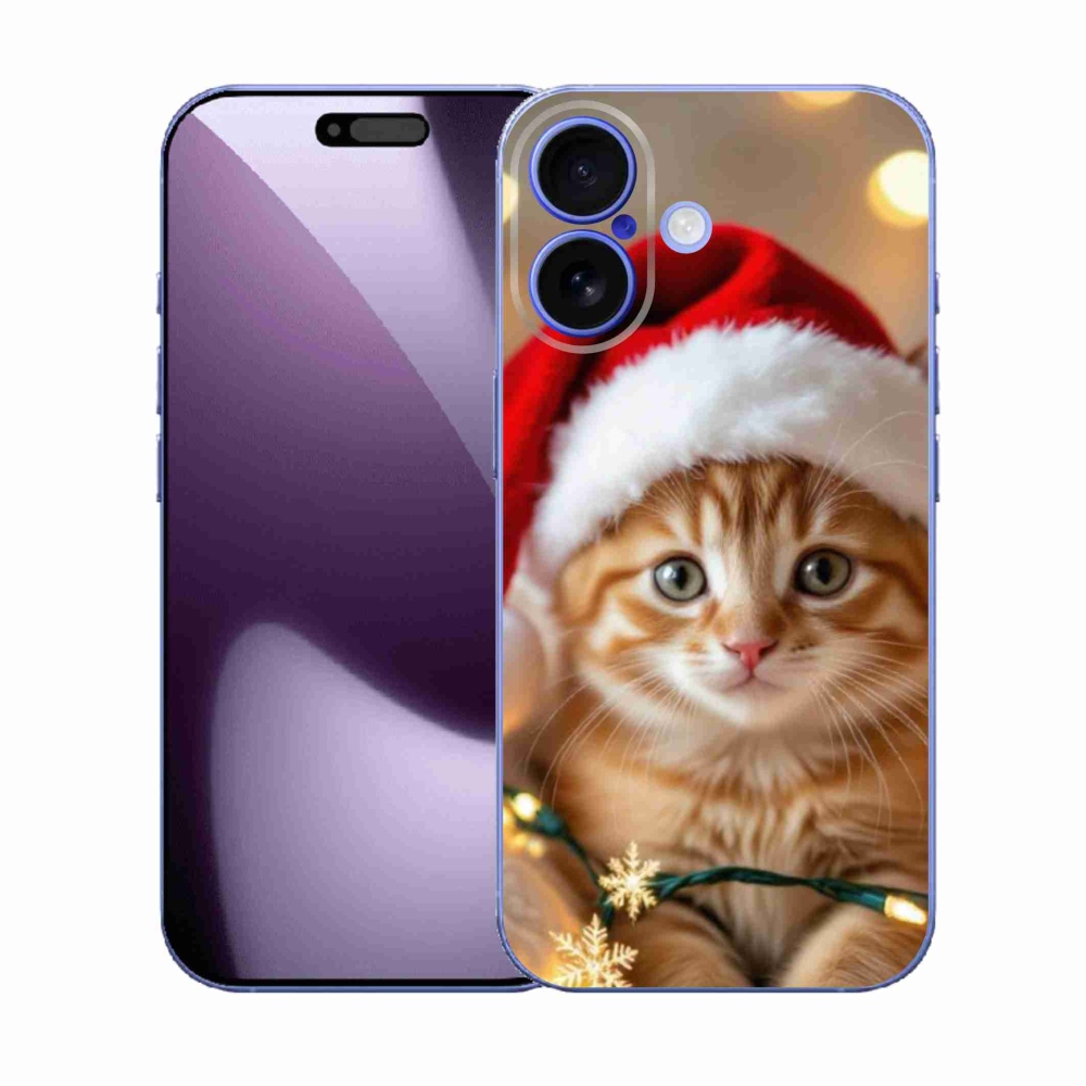 Gélový kryt mmCase na iPhone 17 - vianočné mačiatko