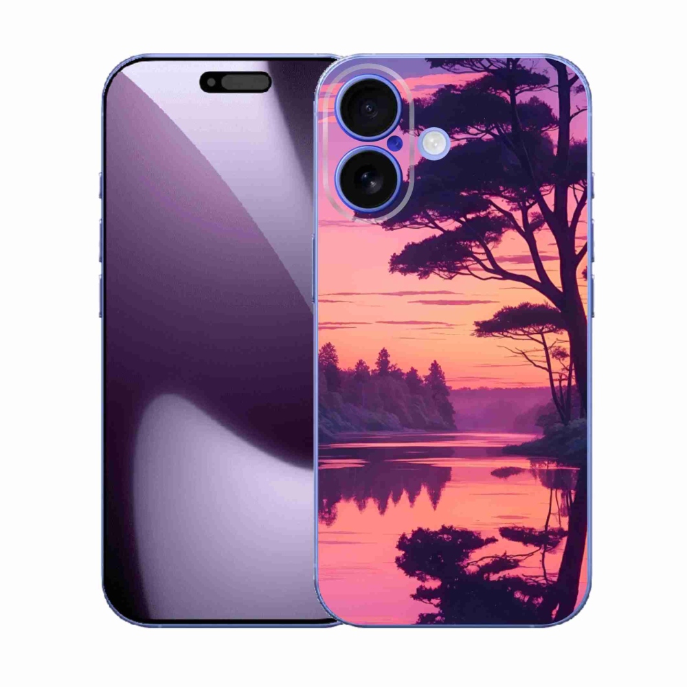 Gélový kryt mmCase na iPhone 17 - západ slnka nad jazerom