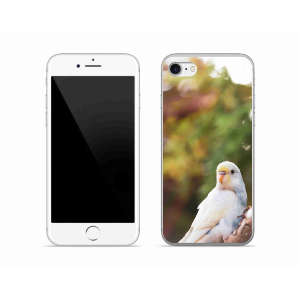 Gélový kryt mmCase na iPhone SE (2020) - andulka biela