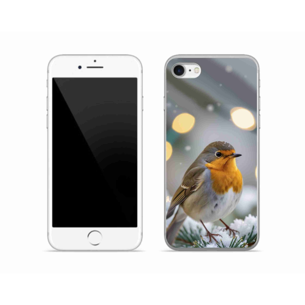 Gélový kryt mmCase na iPhone SE (2020) - červienka v zime