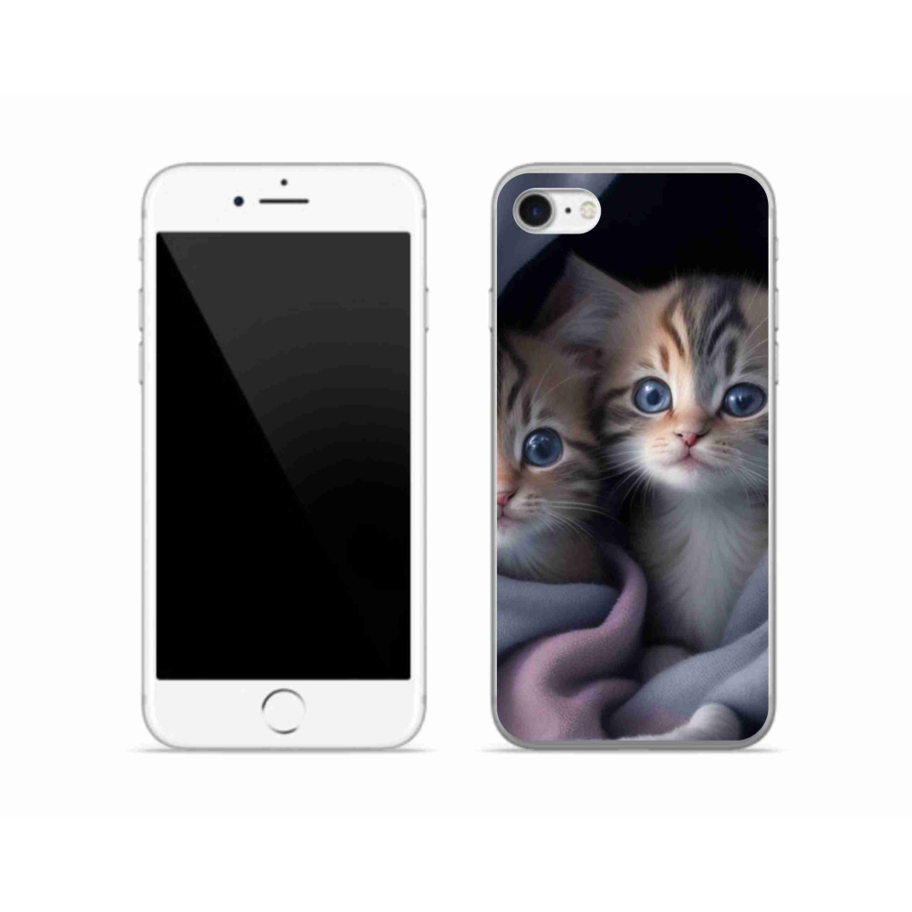 Gélový kryt mmCase na iPhone SE (2020) - mačacie duo 2