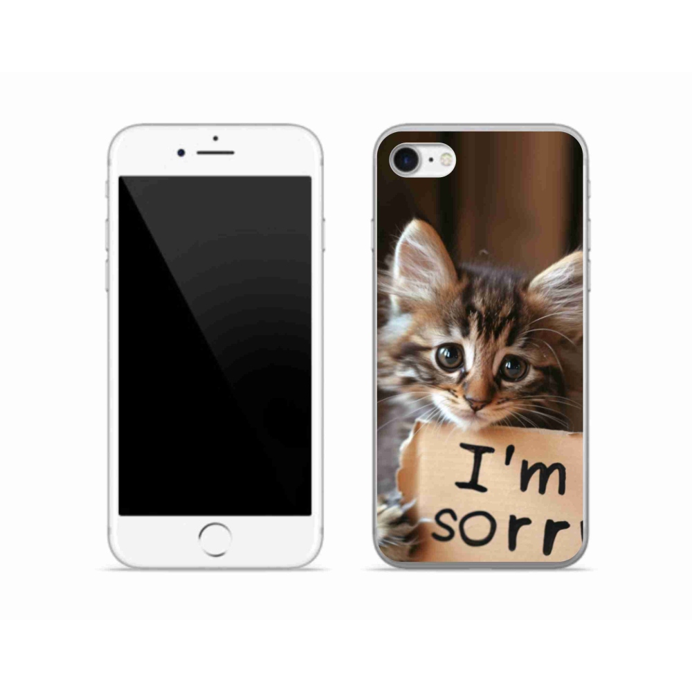 Gélový kryt mmCase na iPhone SE (2020) - mačacie ospravedlnenie