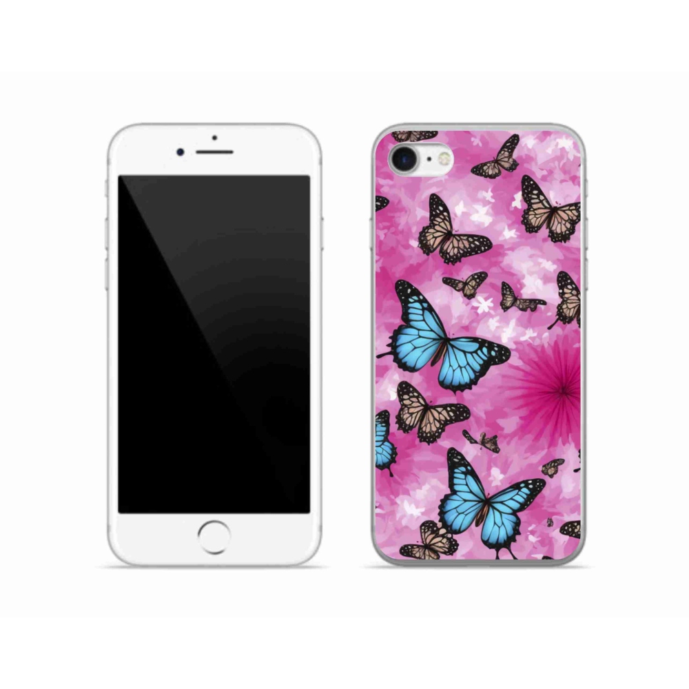 Gélový kryt mmCase na iPhone SE (2020) - motýlia záhrada