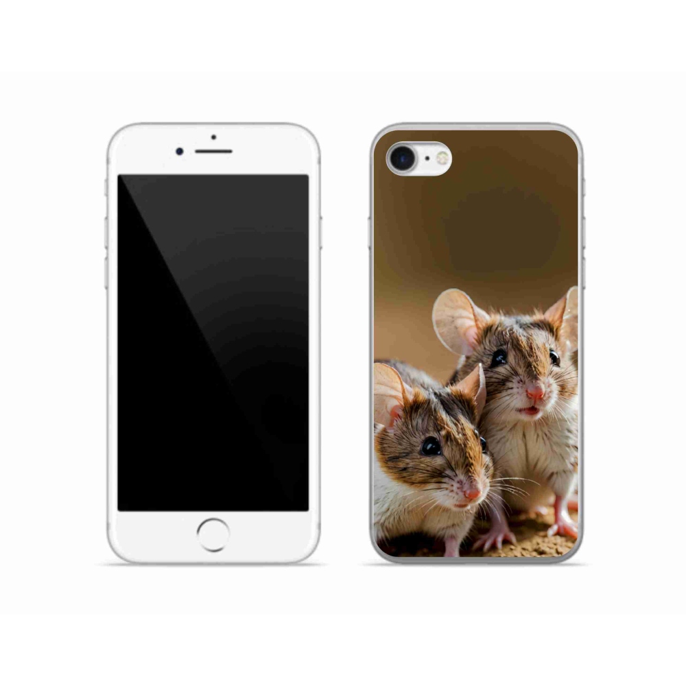 Gélový kryt mmCase na iPhone SE (2020) - myší duo