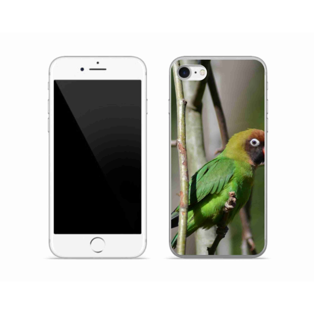 Gélový kryt mmCase na iPhone SE (2020) - papagáj agapornis