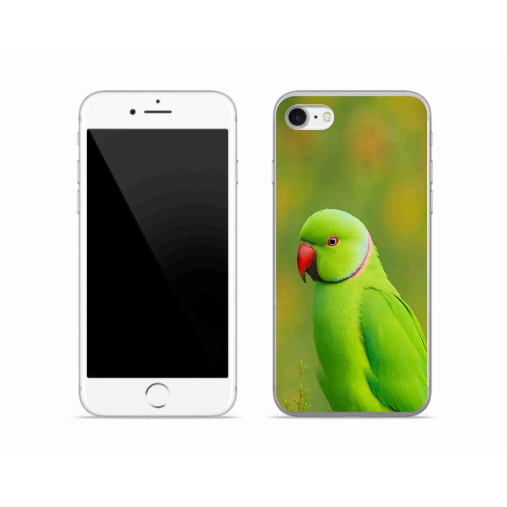 Gélový kryt mmCase na iPhone SE (2020) - papagáj Alexandr 2