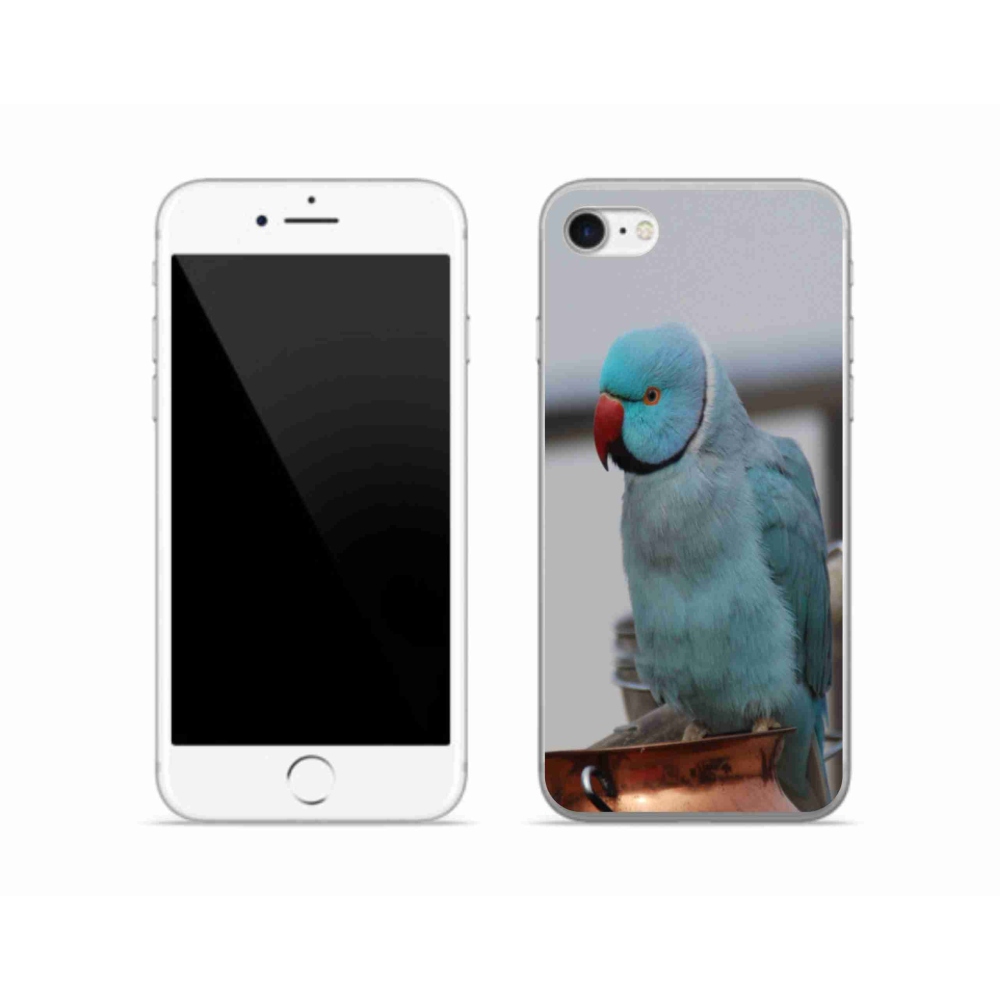 Gélový kryt mmCase na iPhone SE (2020) - papagáj alexander modrý