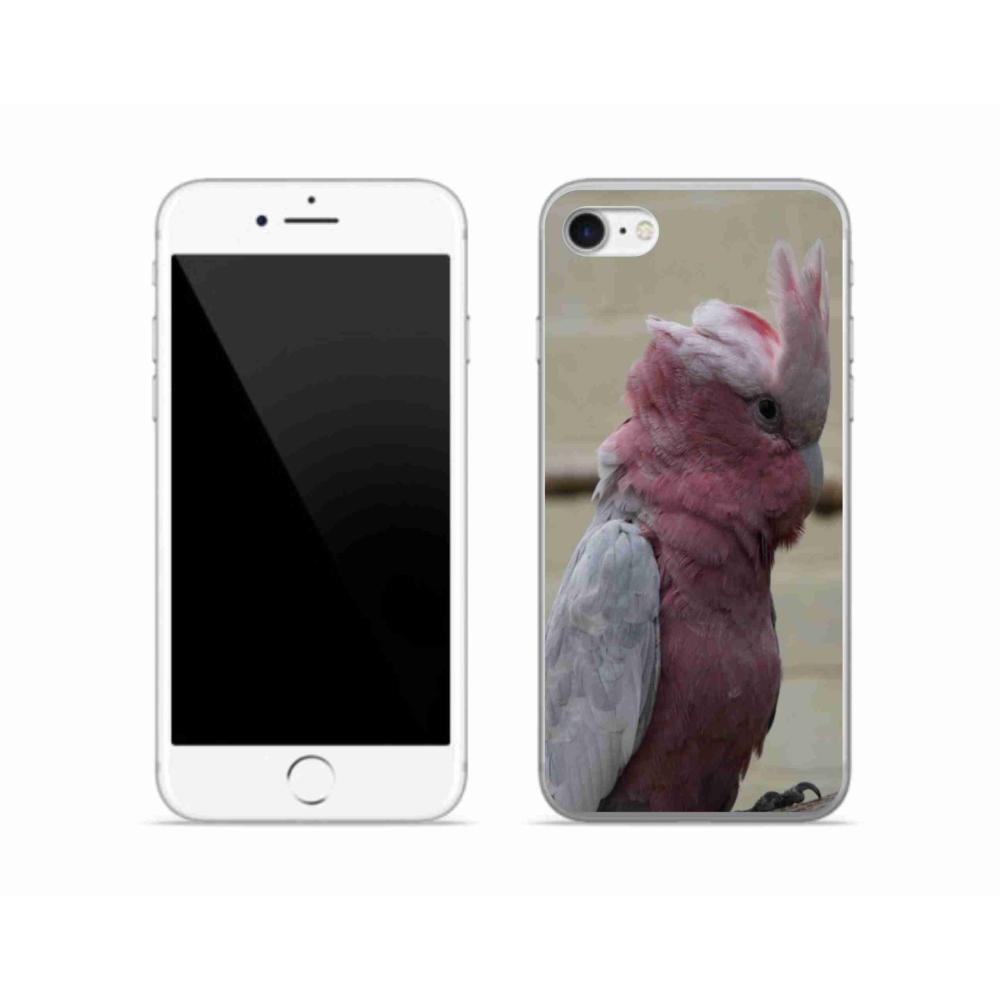 Gélový kryt mmCase na iPhone SE (2020) - papagáj kakadu ružový