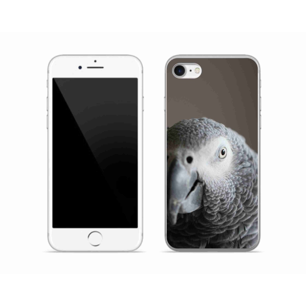 Gélový kryt mmCase na iPhone SE (2020) - papagáj žako 2