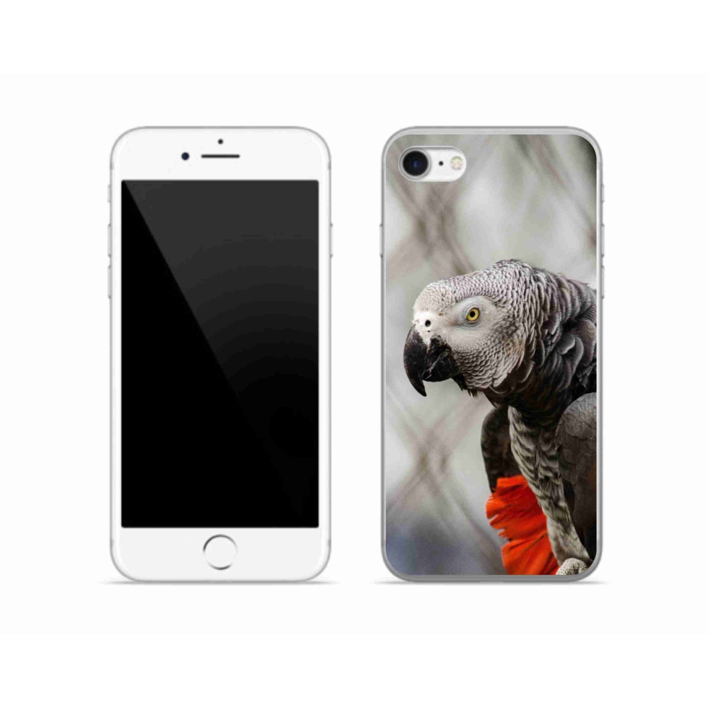 Gélový kryt mmCase na iPhone SE (2020) - papagáj žako 3