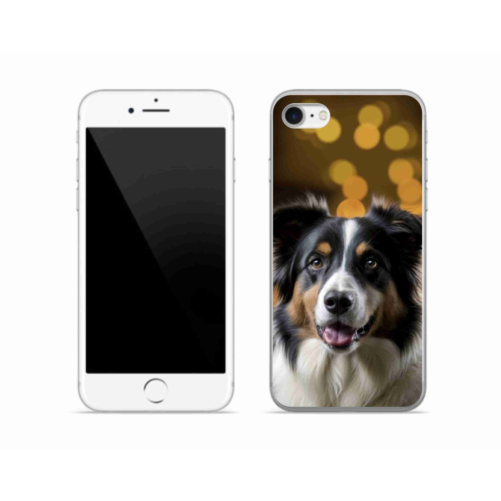Gélový kryt mmCase na iPhone SE (2020) - usmievavý austrálsky ovčiak