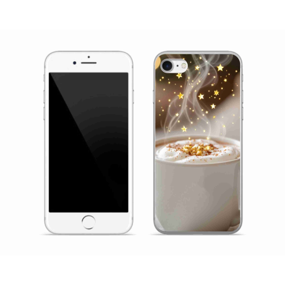 Gélový kryt mmCase na iPhone SE (2020) - vianočný horúci nápoj