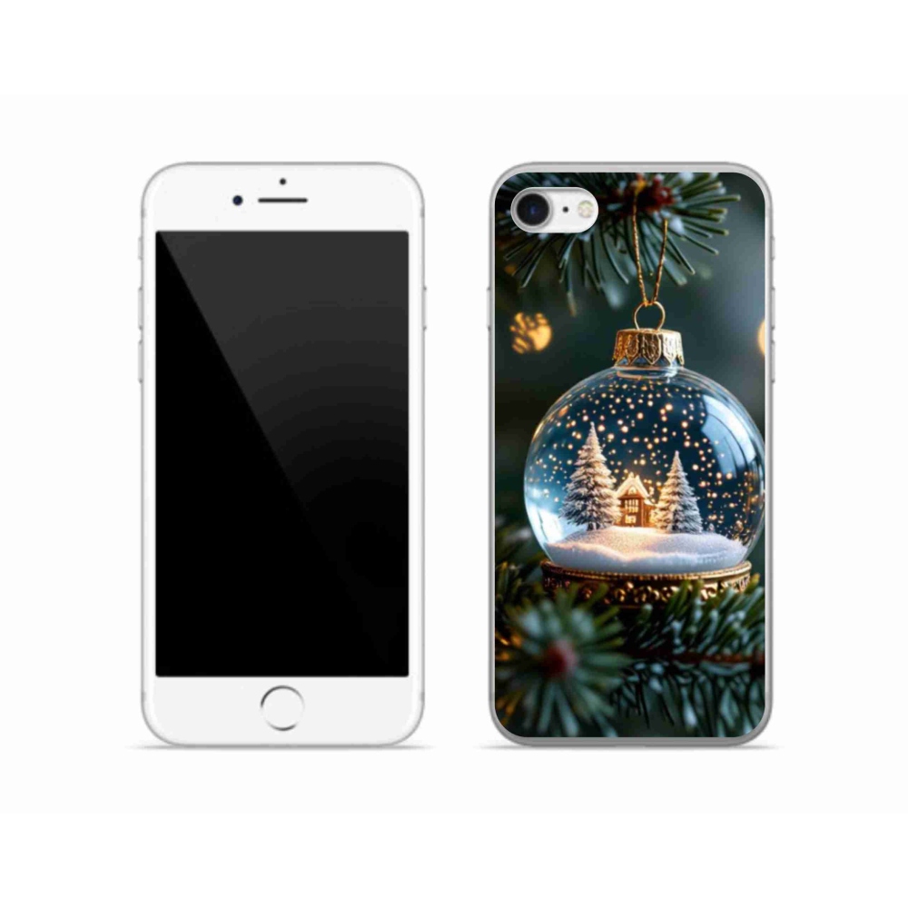 Gélový kryt mmCase na iPhone SE (2020) - vianočné gule 2