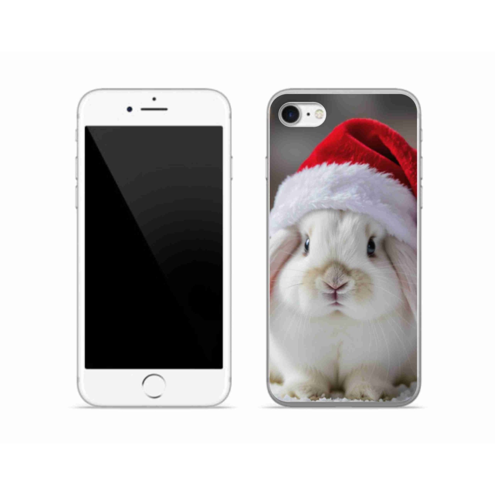 Gélový kryt mmCase na iPhone SE (2020) - vianočný králik