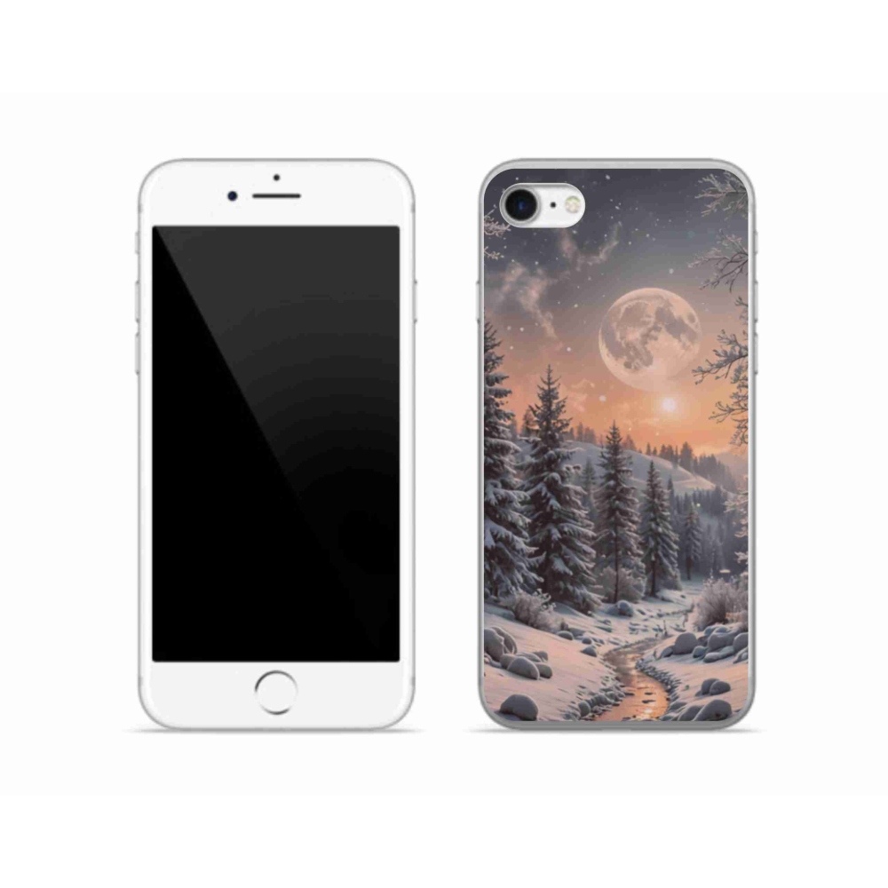 Gélový kryt mmCase na iPhone SE (2020) - zimná krajina 2