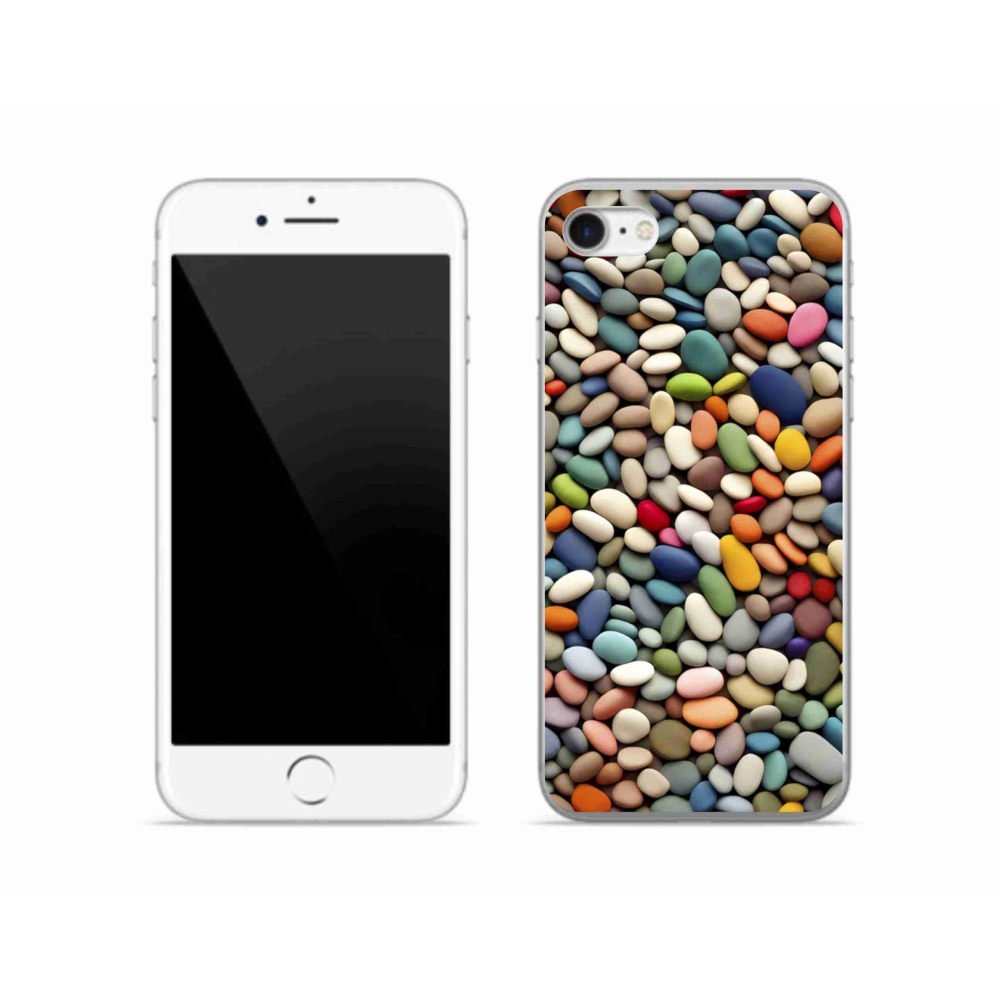 Gélový kryt mmCase na iPhone SE (2022) - farebné kamienky 2