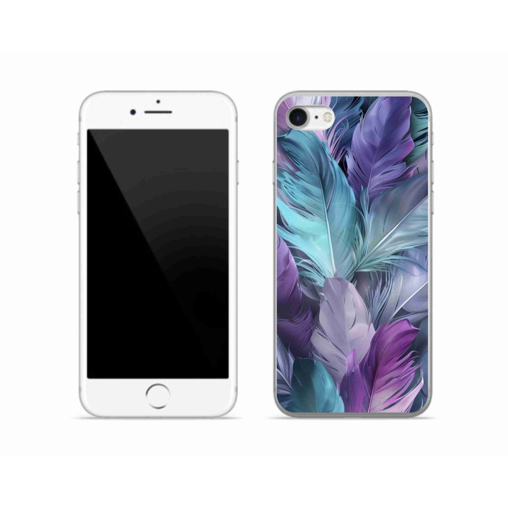 Gélový kryt mmCase na iPhone SE (2022) - farebné perie 2