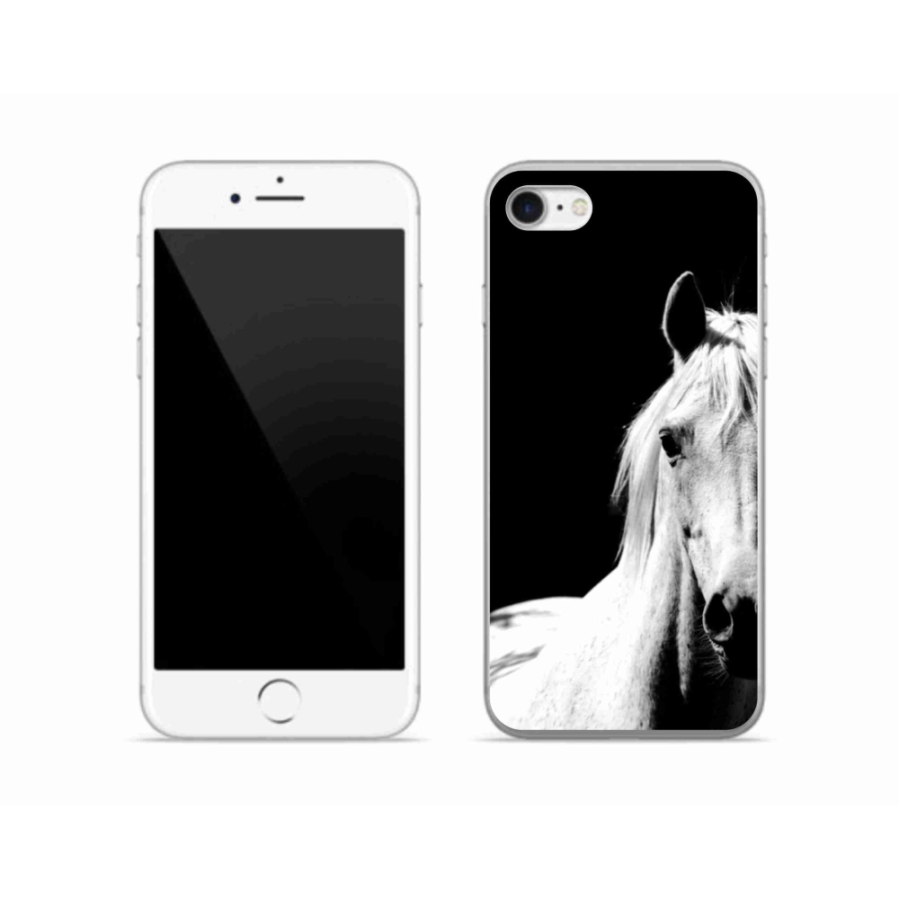 Gélový kryt mmCase na iPhone SE (2022) - biely kôň 5