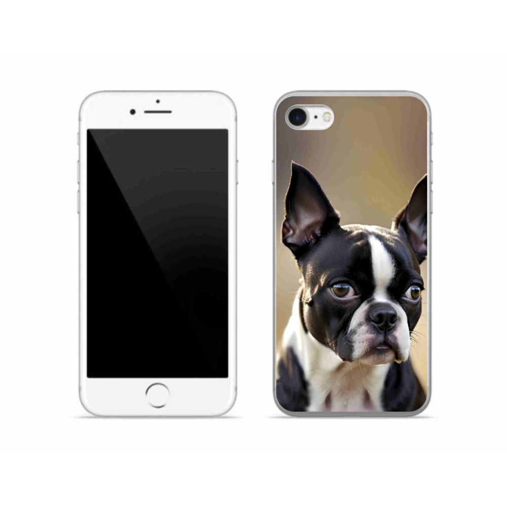 Gélový kryt mmCase na iPhone SE (2022) - bostonský teriér