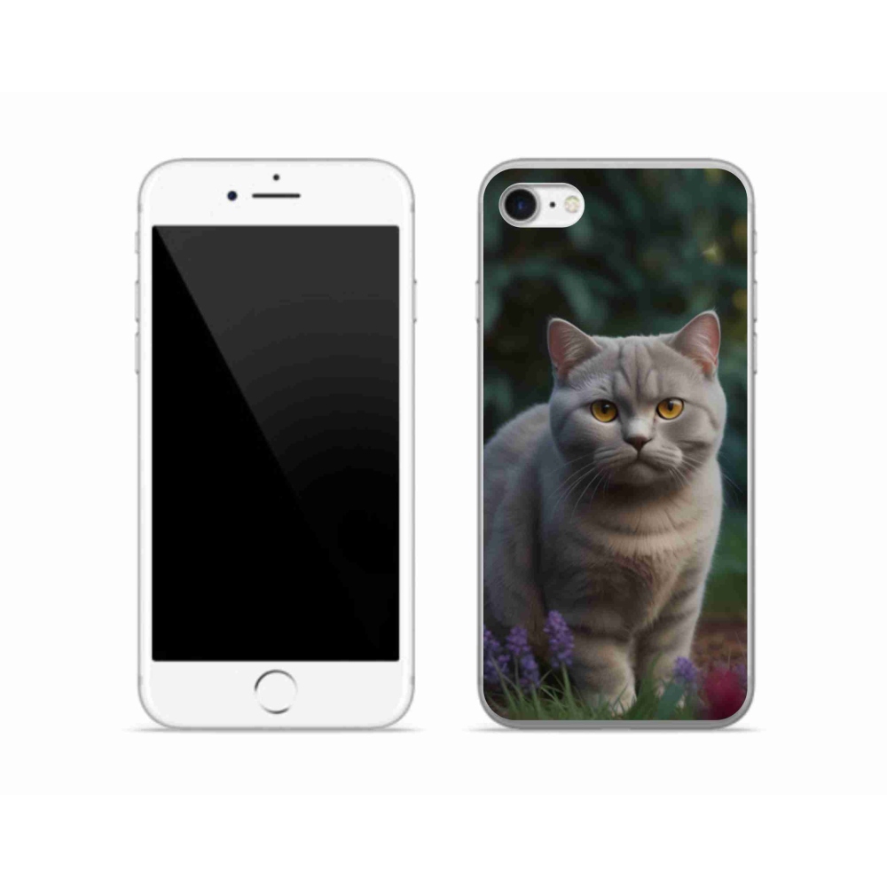 Gélový kryt mmCase na iPhone SE (2022) - britská mačka