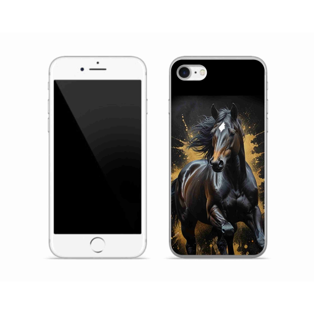 Gélový kryt mmCase na iPhone SE (2022) - elegantný čierny žrebec