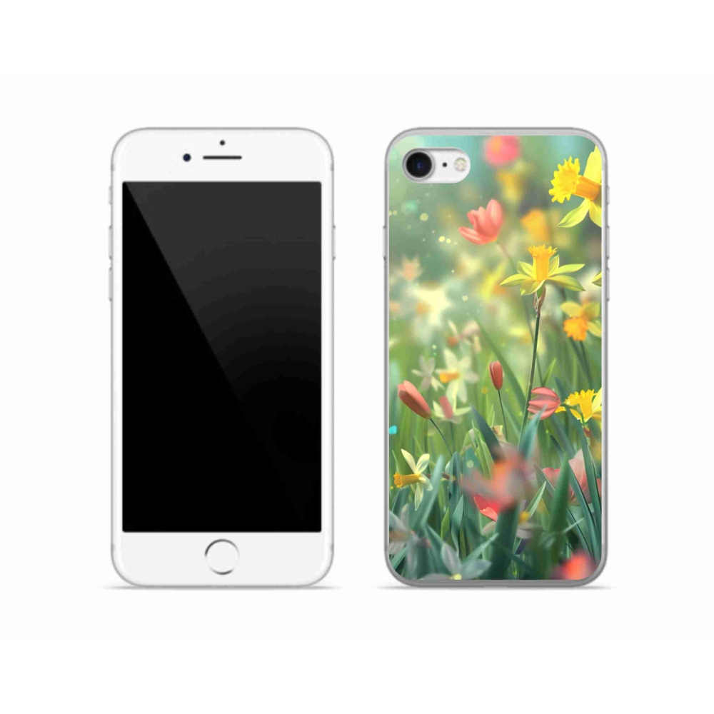 Gélový kryt mmCase na iPhone SE (2022) - jarné kvety