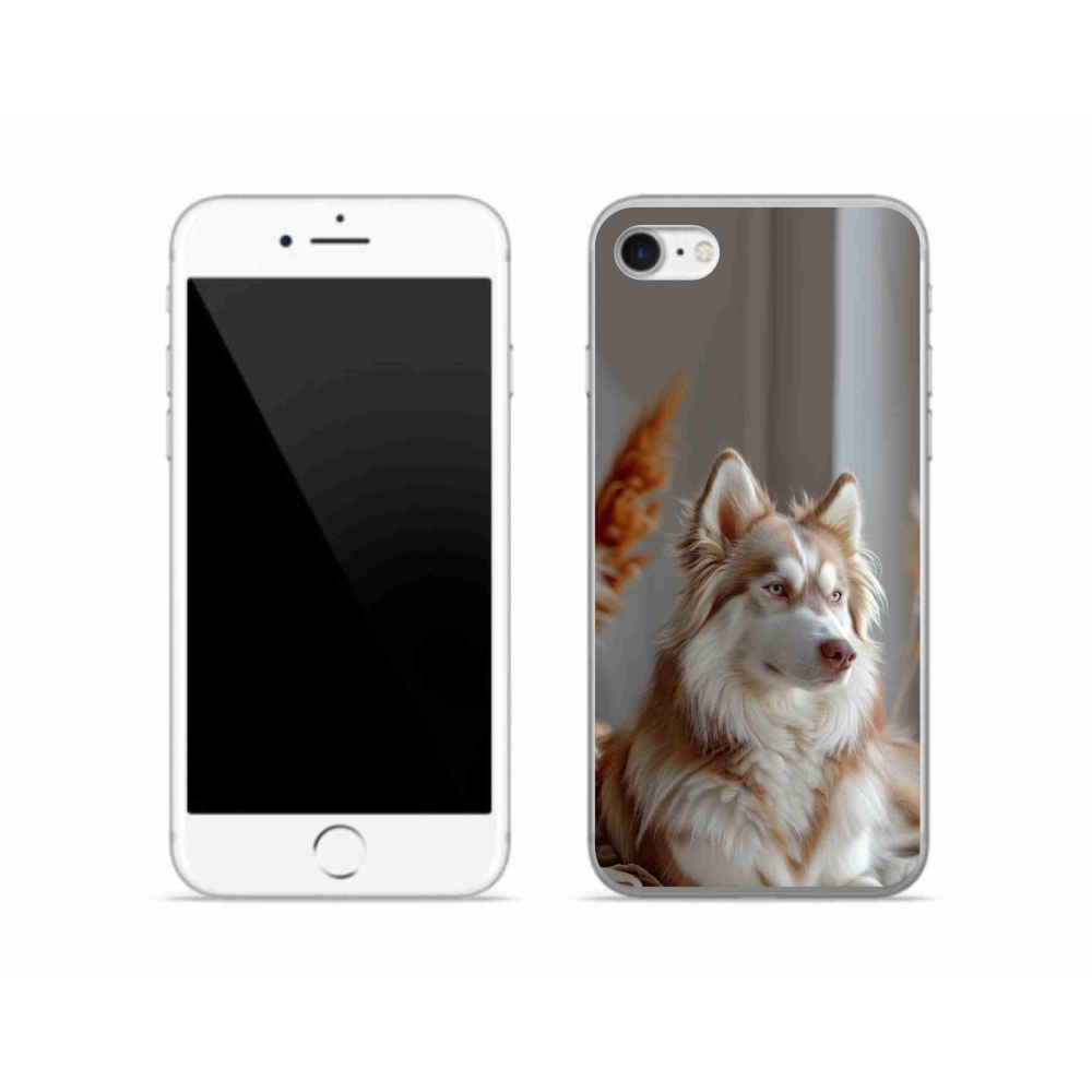 Gélový kryt mmCase na iPhone SE (2022) - pokojný sibírsky husky