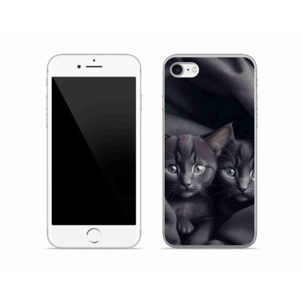 Gélový kryt mmCase na iPhone SE (2022) - mačacie duo