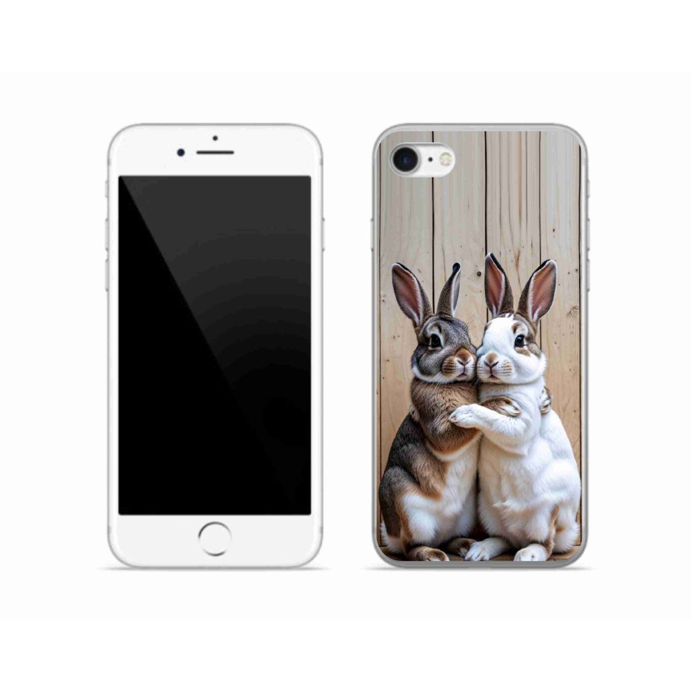 Gélový kryt mmCase na iPhone SE (2022) - králičie pár