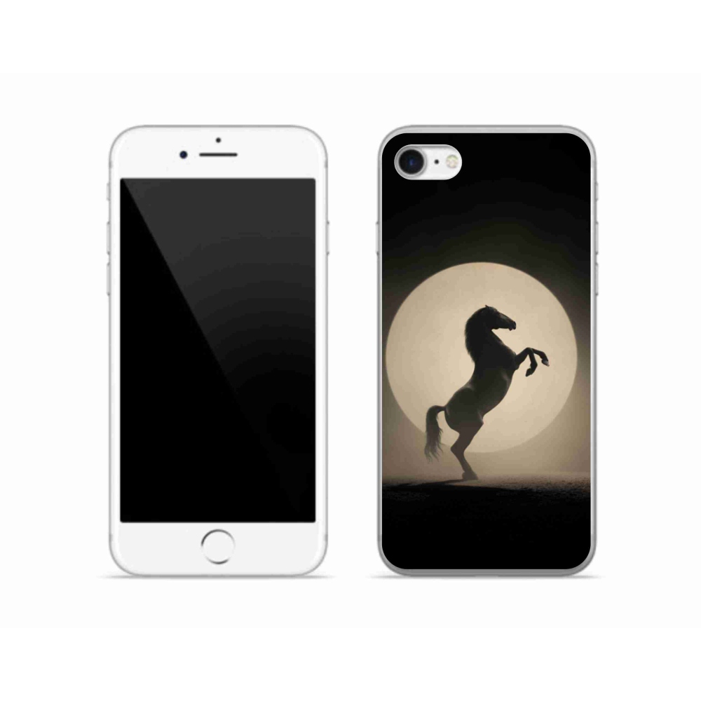 Gélový kryt mmCase na iPhone SE (2022) - kôň v siluete