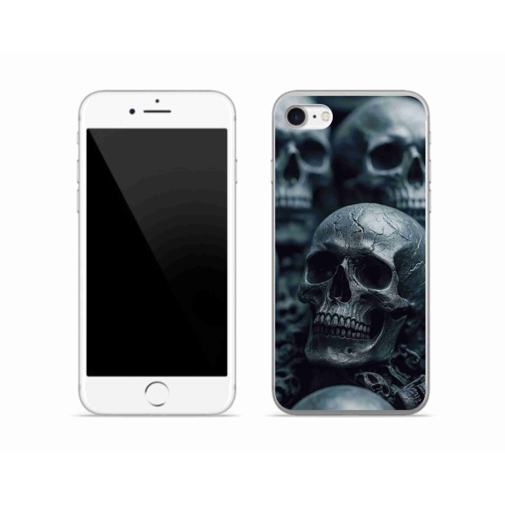 Gélový kryt mmCase na iPhone SE (2022) - lebka 2