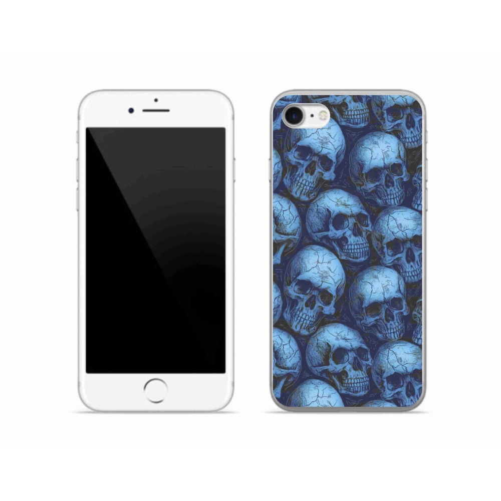 Gélový kryt mmCase na iPhone SE (2022) - lebky